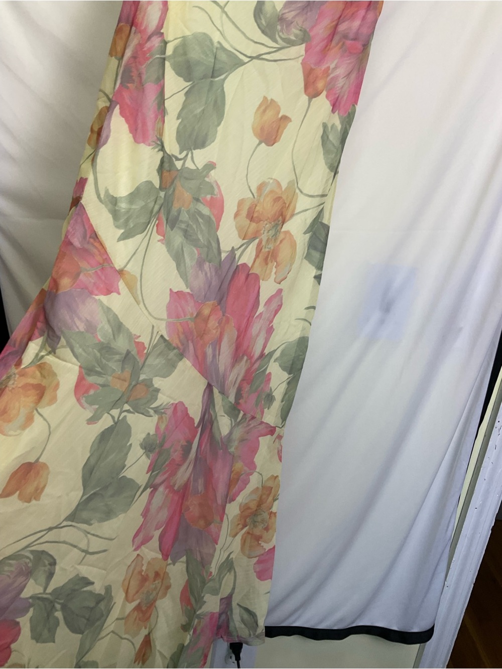 Under The Pagoda Maxi Dress Strapless Maxi Dress in Yellow Peony with Scarf - Picture 6 of 16